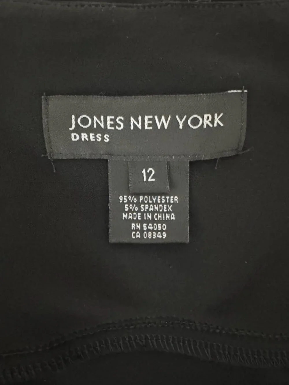Jones New York Black Beaded Ruched Dress Size 12 Evening Wedding Cocktail Party